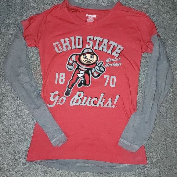 ProEdge Ohio State Brutus buckeyes go buks womens/child sz M y2k double layering - Picture 1 of 14